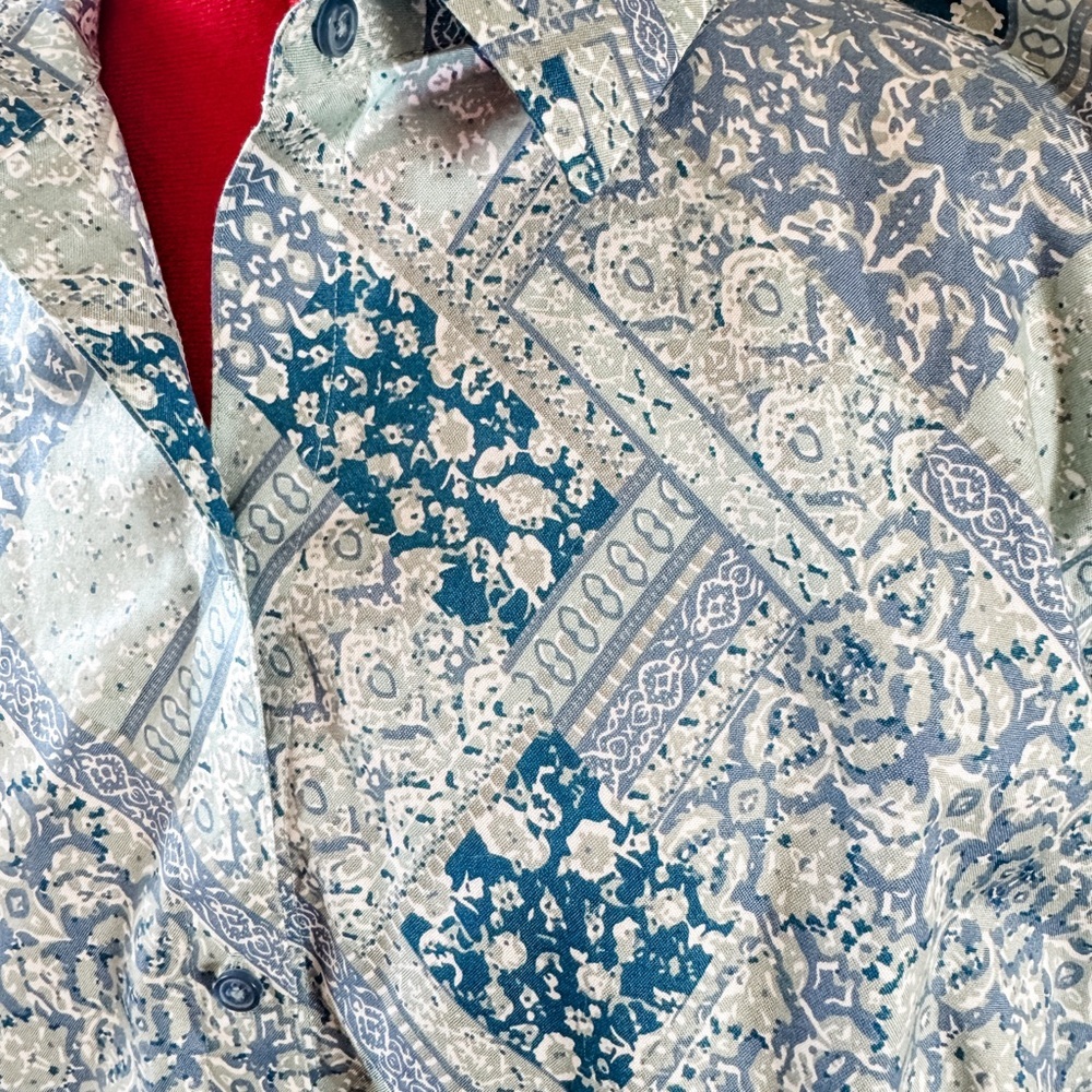 Coldwater Creek Patchwork Floral Button Down Blou… - image 2